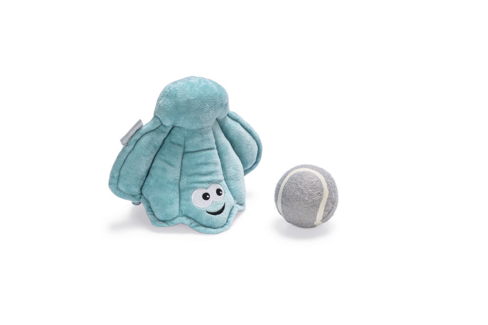 Jucărie de pluș BEEZTEES cu minge SHELL 18cm