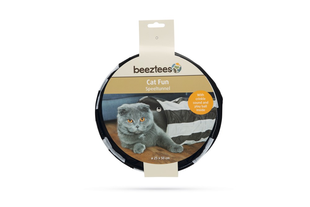 Beeztees нейлоновый игровой туннель CRUZZLE Black/White 50cm