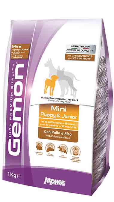 Cumpara  Hrană uscată - GEMON DRY DOG MINI PUPPY & JUNIOR CHICKEN/RIC..