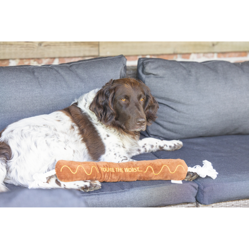 BEEZTEES плюшевевая игрушка для собак BBQ Sausage + Rope