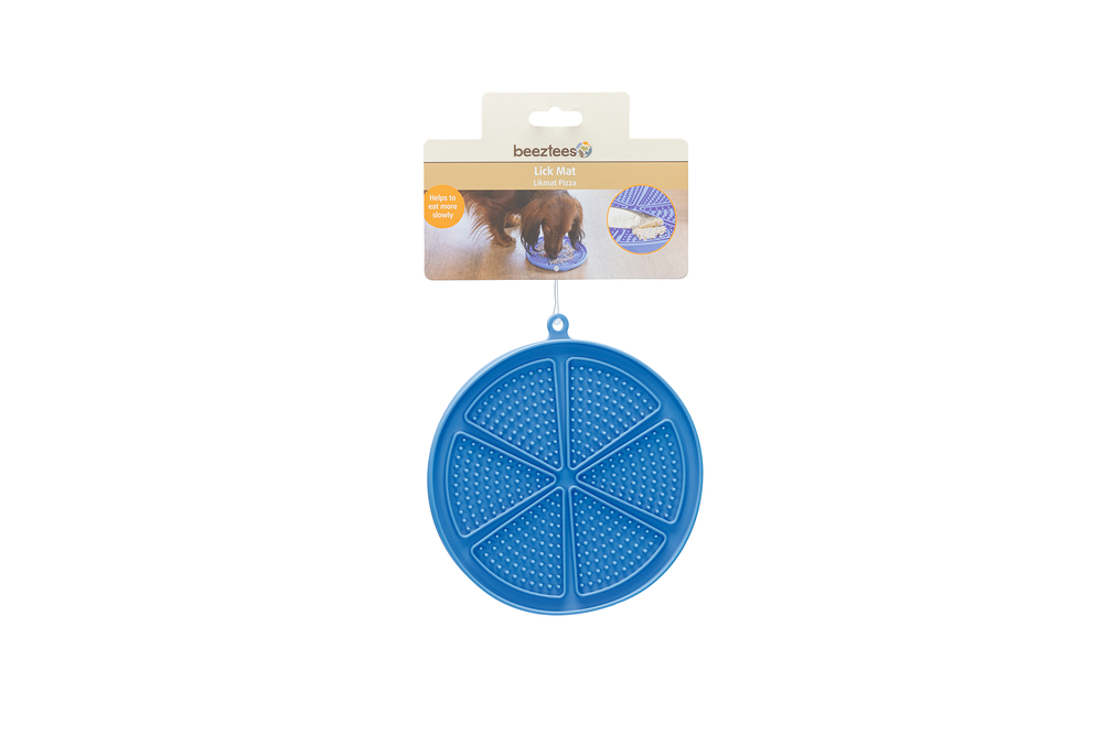 BZ силик. коврик для еды PIZZA Blue 18cm