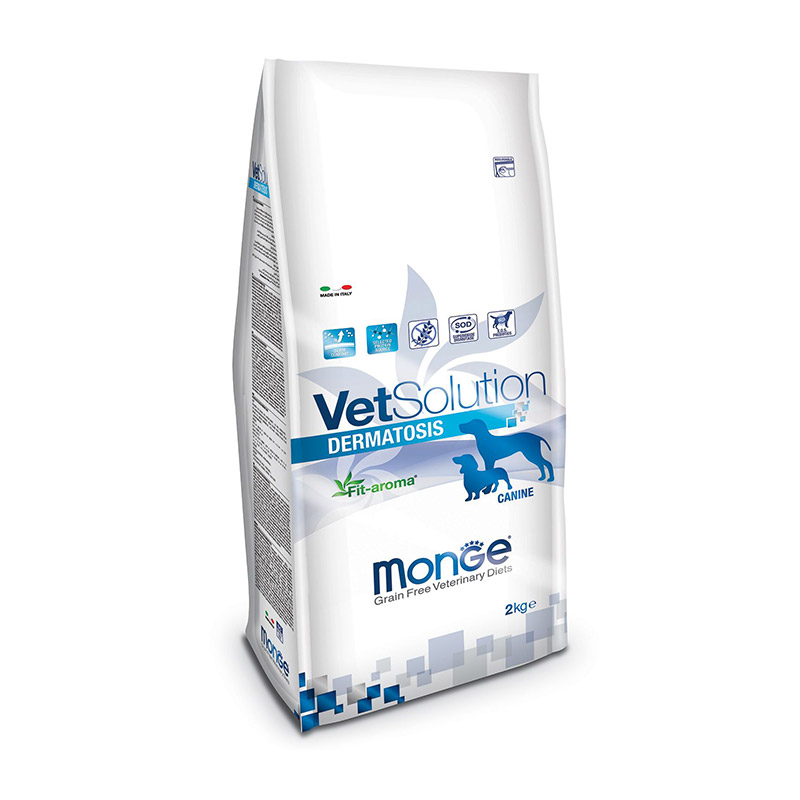 Cumpara  Hrană uscată - MONGE DRY VETSOLUTION DOG DERMATOSIS 2kg..