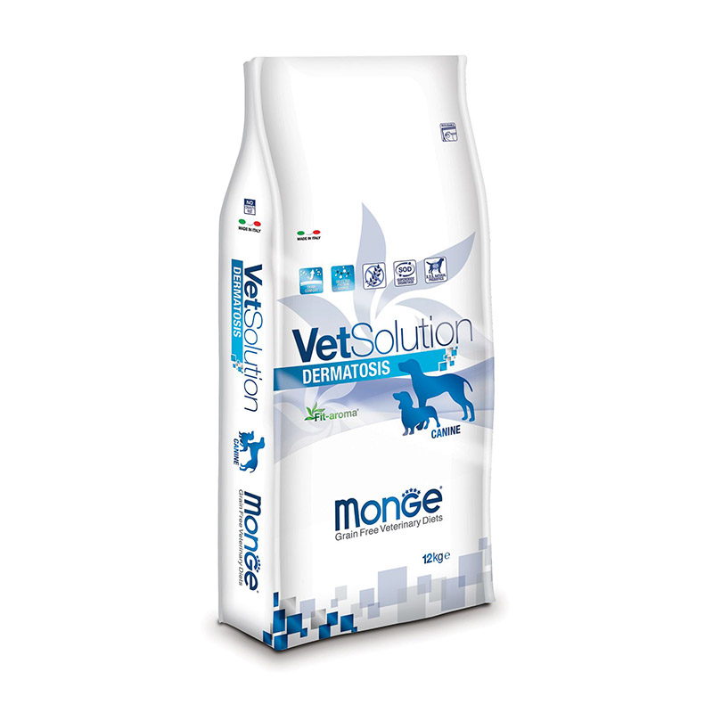 Cumpara  Hrană uscată - MONGE DRY VETSOLUTION DOG DERMATOSIS 12kg..