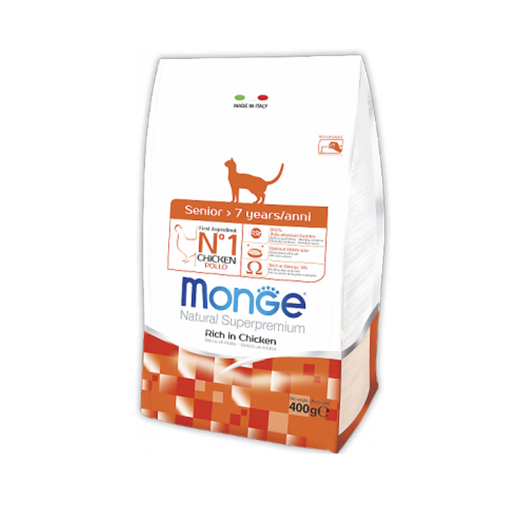 Купить  Сухой корм - MONGE DRY CAT SENIOR Chicken 400гр...