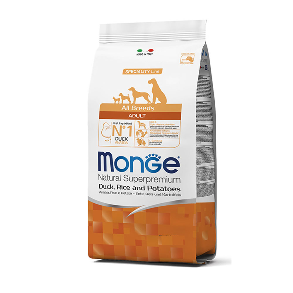 MONGE DRY DOG ALL BREED ADULT Duck/Rice/Potatoes 12kg