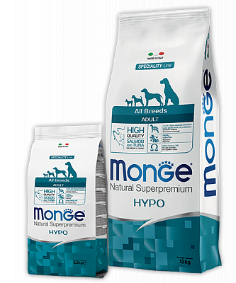 MONGE DRY DOG ALL BREED ADULT HYPO Salmon/Tuna 12kg