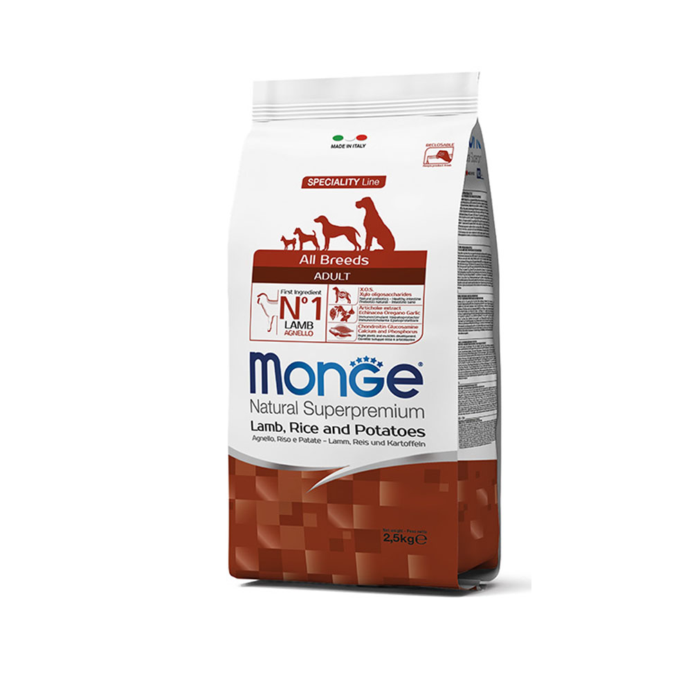 MONGE DRY DOG ALL BREED ADULT Lamb/Rice/Potatoes 2,5kg