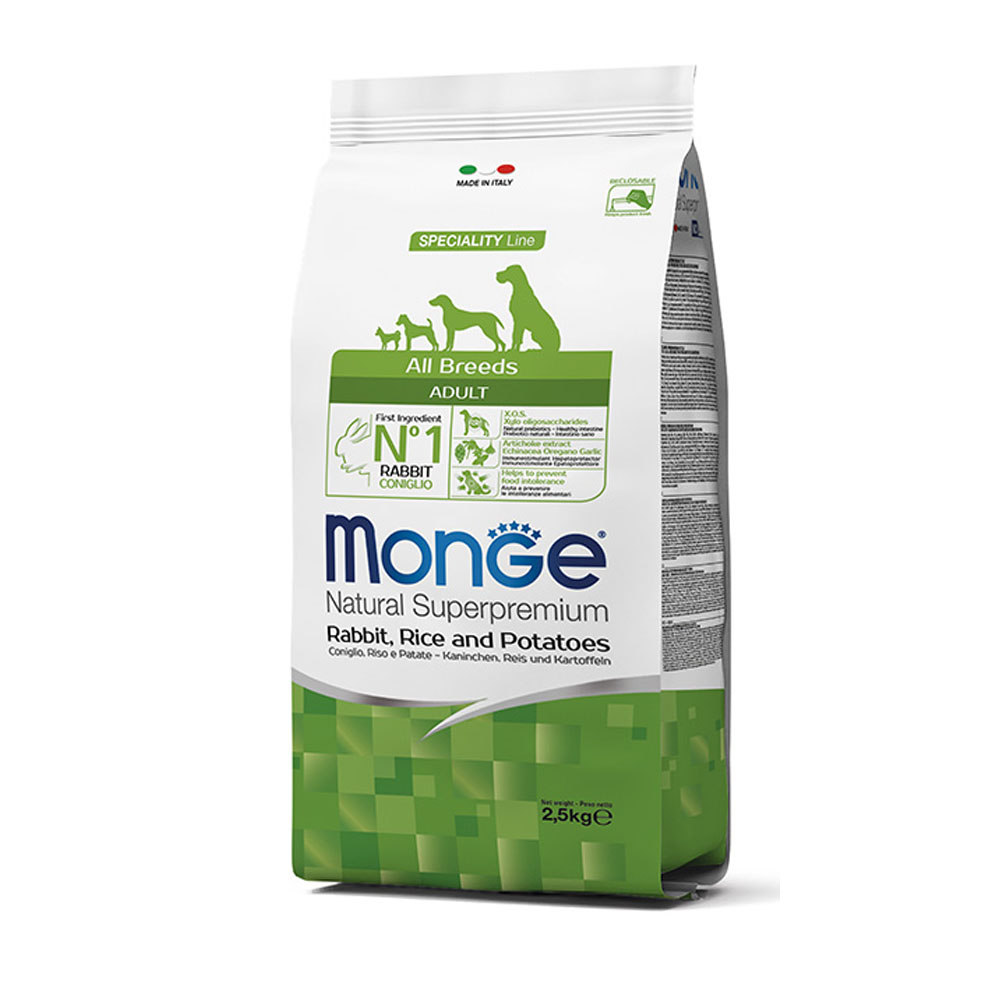 MONGE DRY DOG ALL BREED ADULT Rabbit/Rice/Potatoes 2,5kg