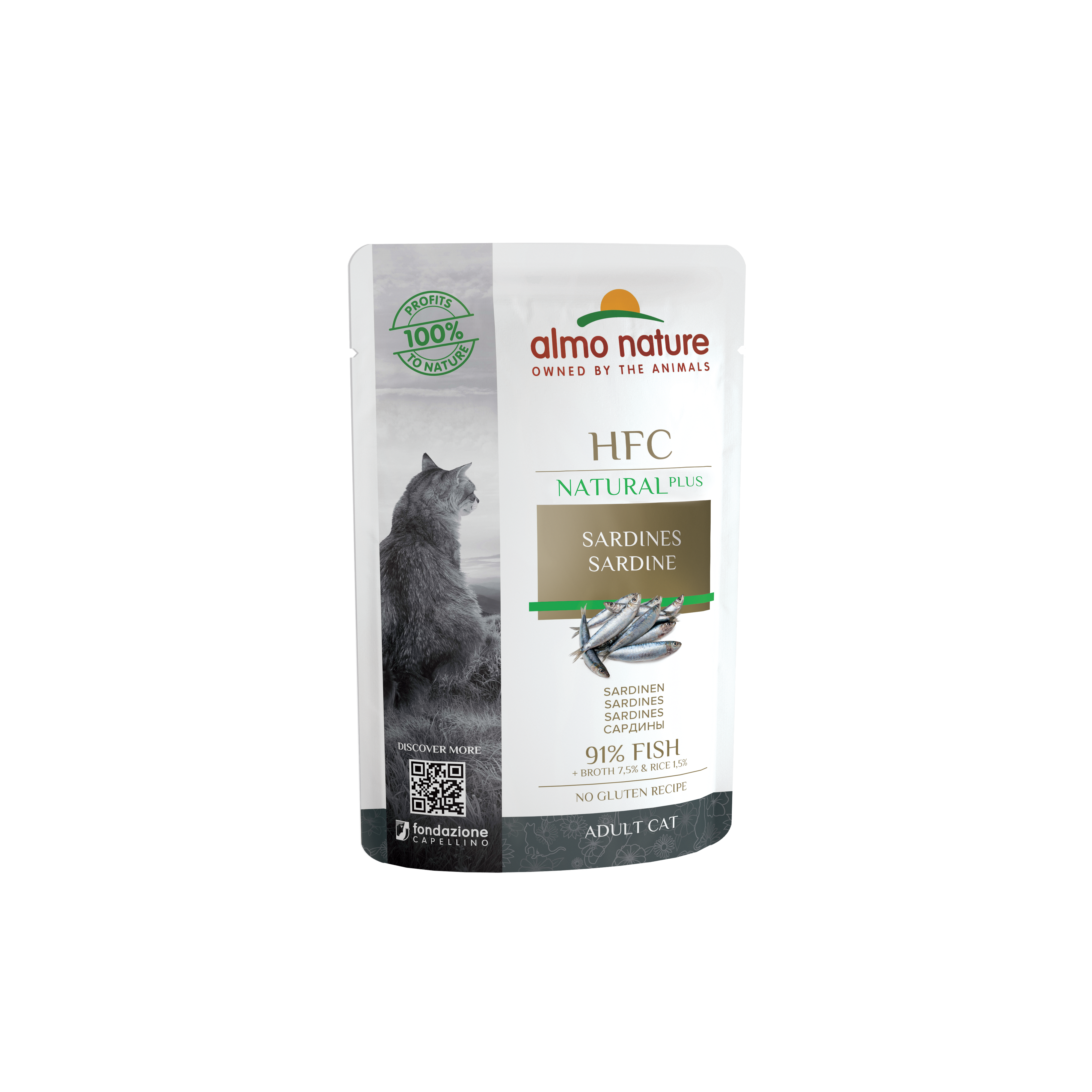 ALMO NATURE Cat HFC Pouch Natural Plus Sardines 55g