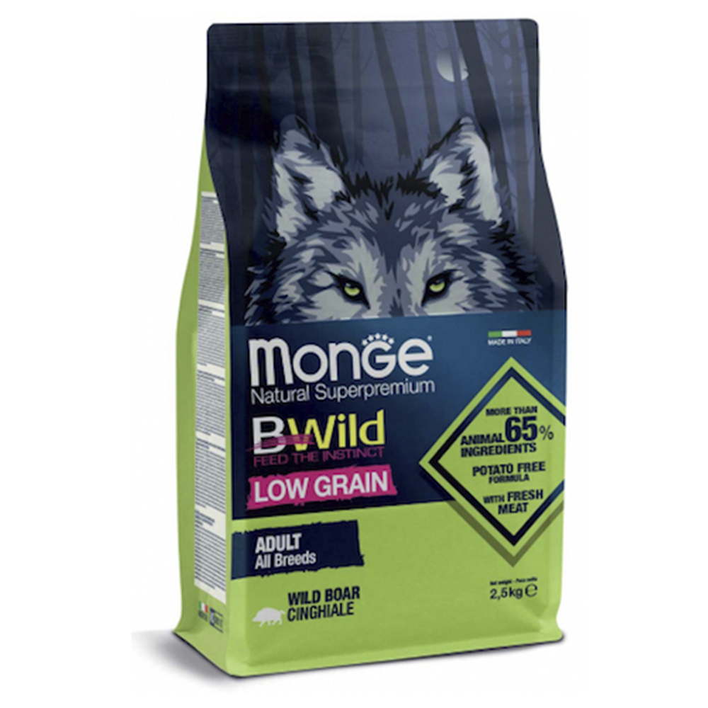 Cumpara  Hrană uscată - MONGE DRY DOG BWILD LG ADULT Boar 2,5kg..