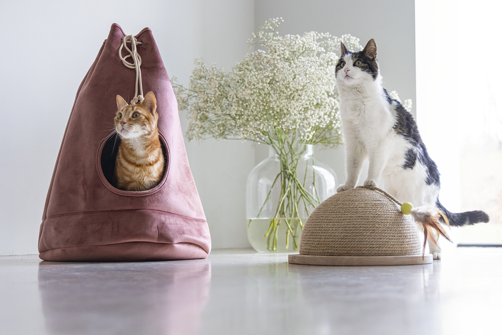 Beeztees DBL матерчатый домик для кошек VILAR Pink 45x45x60cm