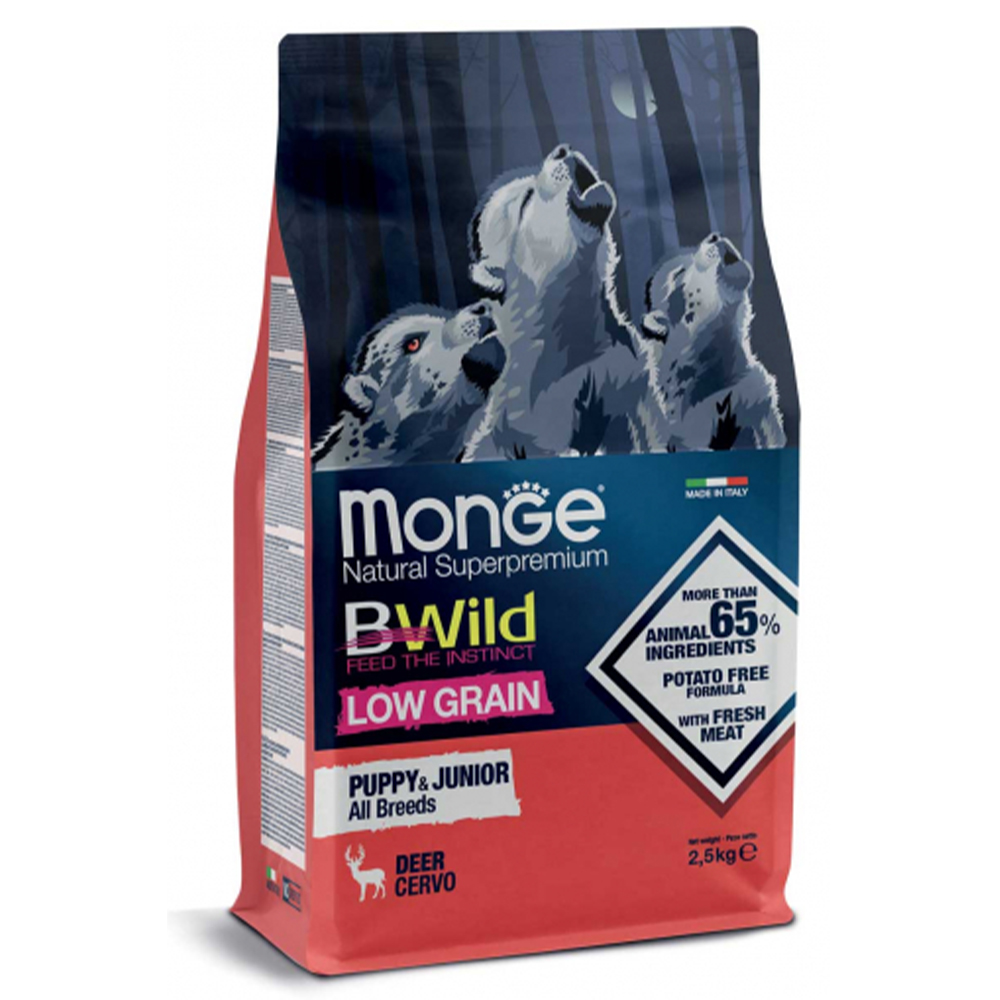 MONGE DRY DOG BWILD LG PUPPY Deer 2,5kg