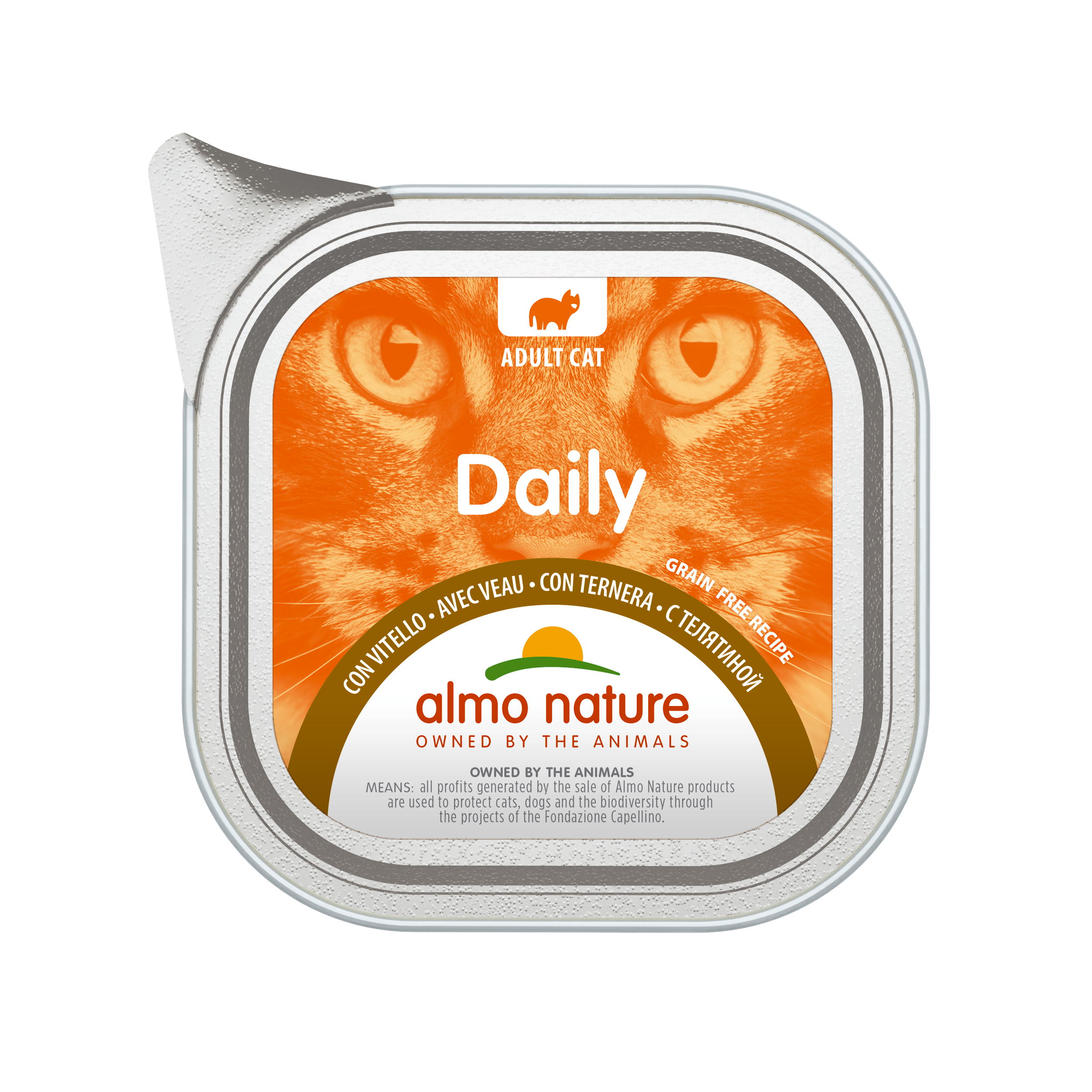 Cumpara  Pentru pisici - ALMO NATURE Cat DAILY Alu Veal 100g..