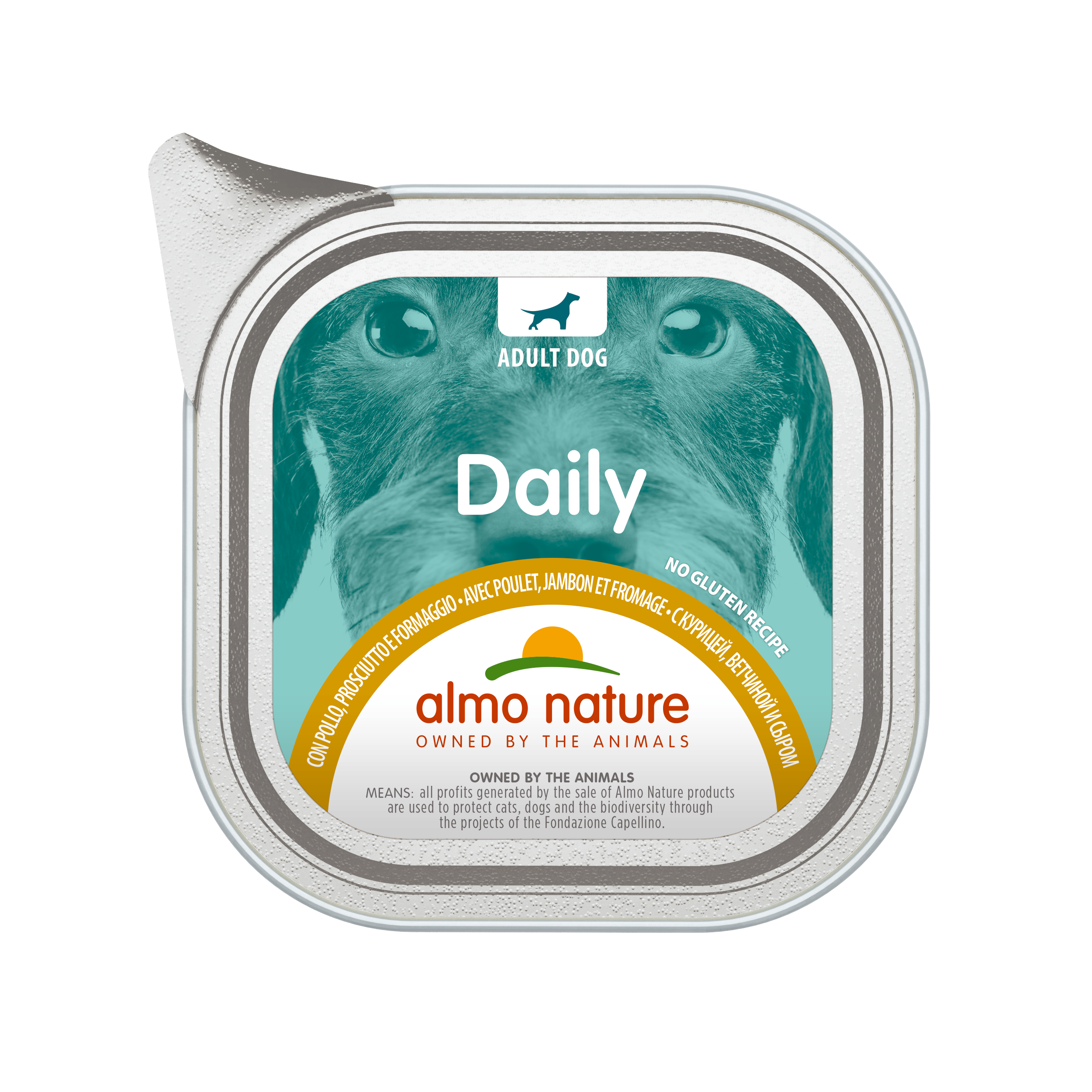 Cumpara  Hrană umedă pentru câini - ALMO NATURE Dog DAILY Alu Chicken with Ham an..