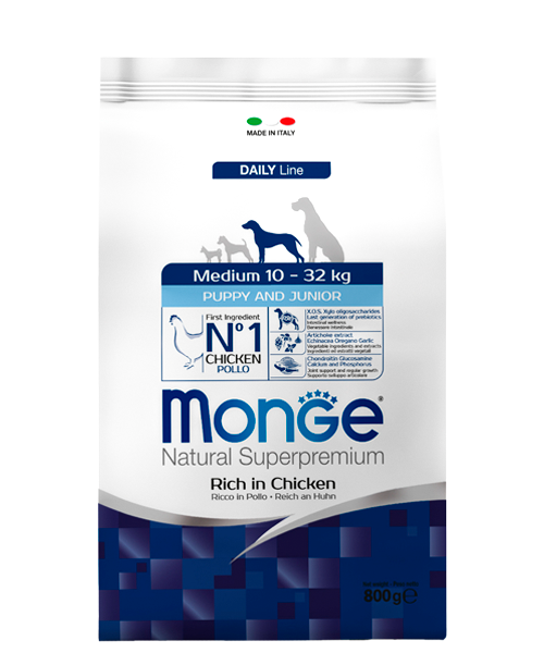 MONGE DRY DOG MEDIUM PUPPY 800gr.