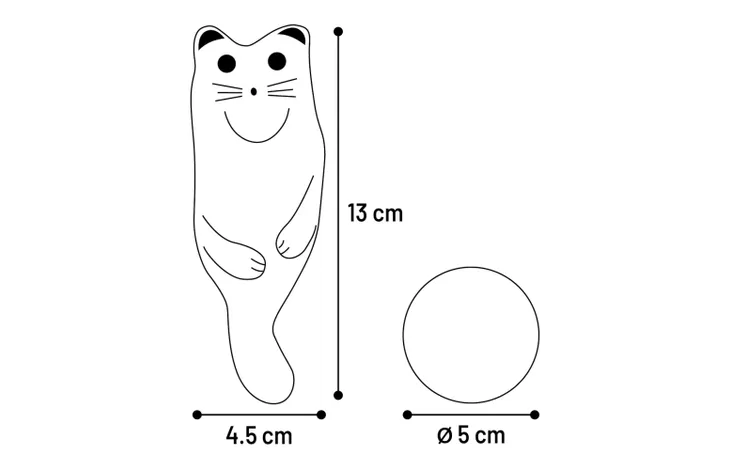 Jucărie textilă pentru pisici Flamingo FACI CAT+BALL Brown