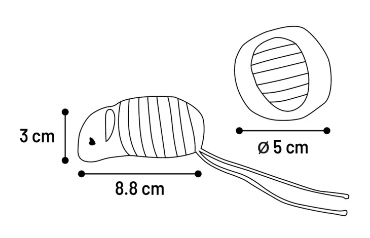 Flamingo игрушка текстильная для кошек FACI MOUSE+BALL Brown