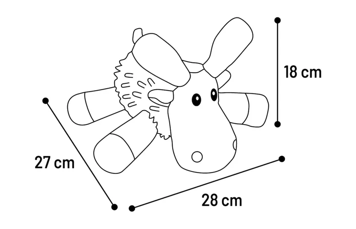 Flamingo Jucărie de pluș pentru pisici FLUFA REINDEER Bej 28cm