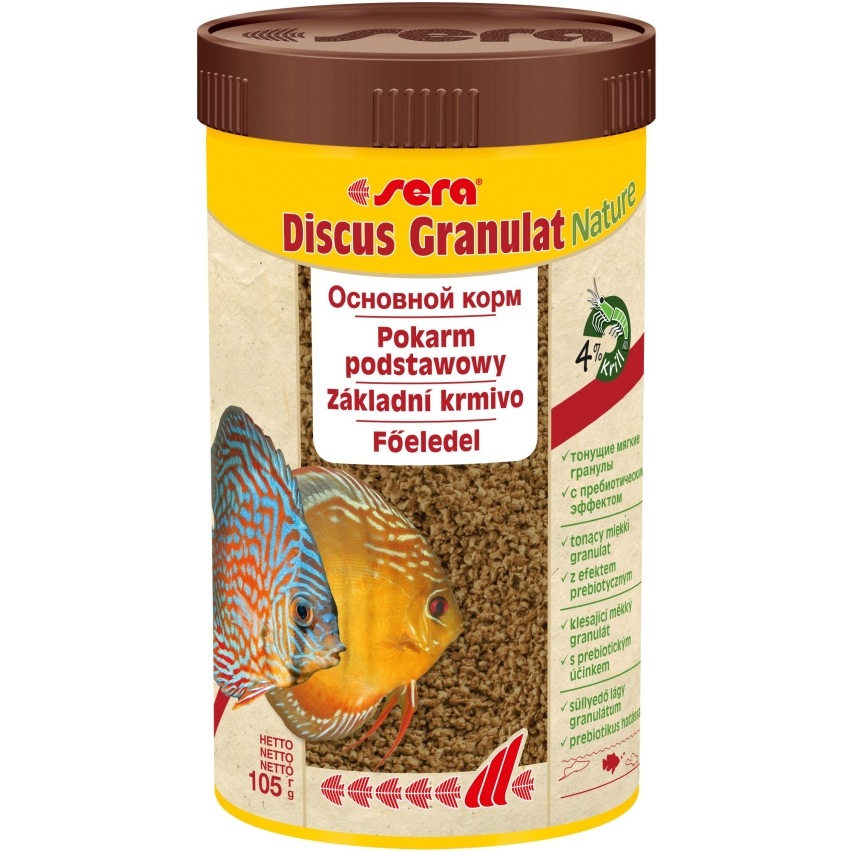 Cumpara  Hrană pentru pești și reptile - SERA Discus Granules Nature 250ml (105g)..