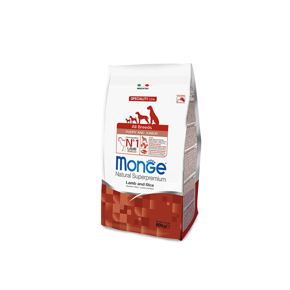 MONGE DRY DOG MINI PUPPY LAMB/RICE 800gr.