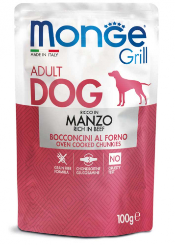 Cumpara  Hrană umedă pentru câini - MONGE DOG GRILL POUCH BEEF 100gr...