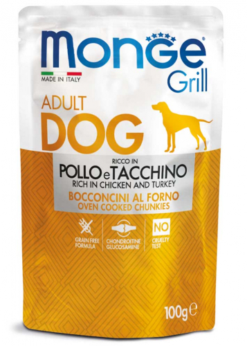 Cumpara  Hrană umedă pentru câini - MONGE DOG GRILL POUCH CHICKEN/TURKEY 100gr...
