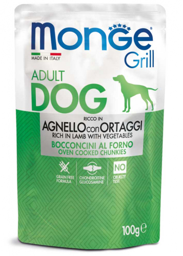 Cumpara  Hrană umedă pentru câini - MONGE DOG GRILL POUCH LAMB/VEGETABLES 100gr...