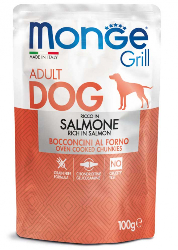 Cumpara  Hrană umedă pentru câini - MONGE DOG GRILL POUCH SALMON 100gr...