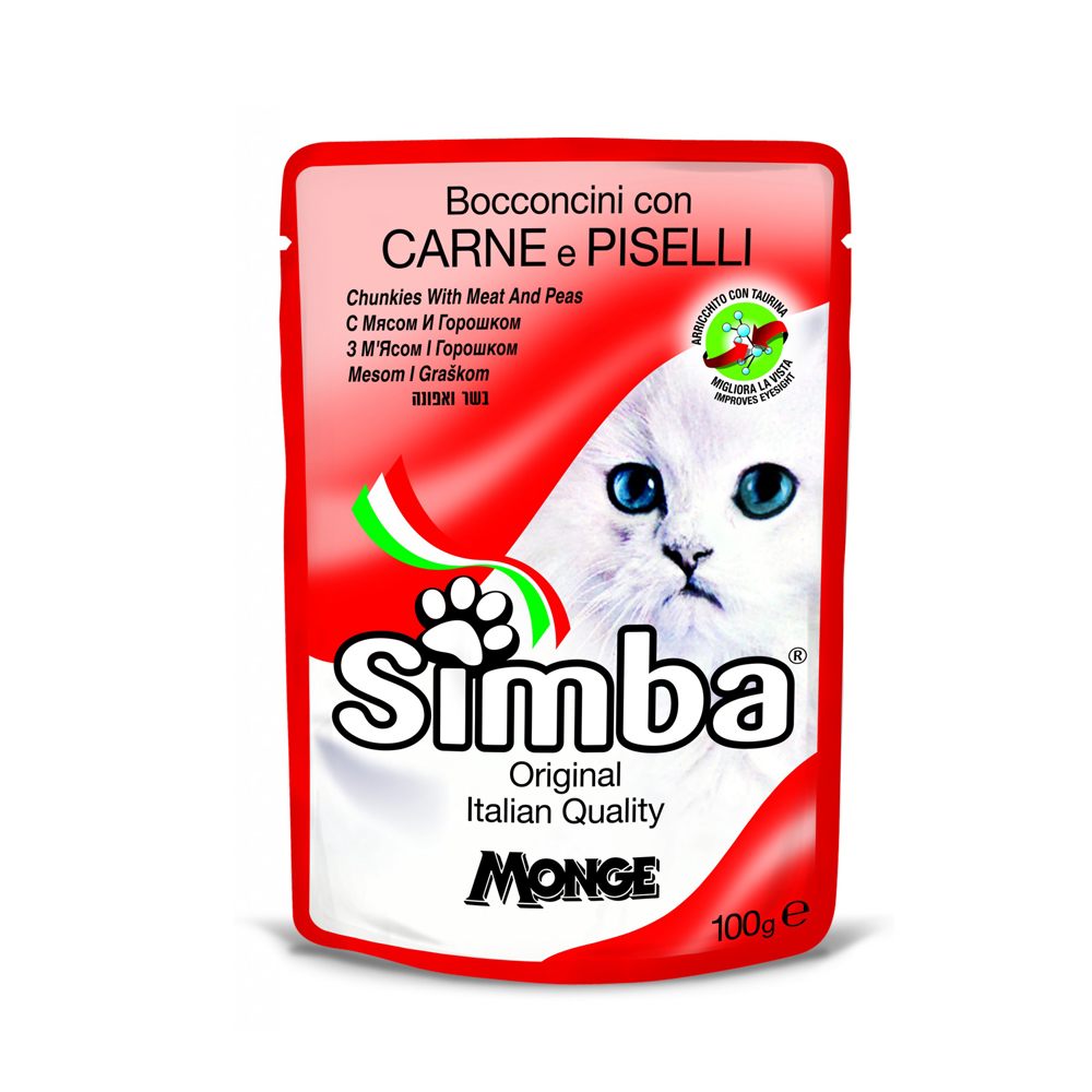 Cumpara  Pentru pisici - SIMBA CAT Pouches with beef and peas 100gr...