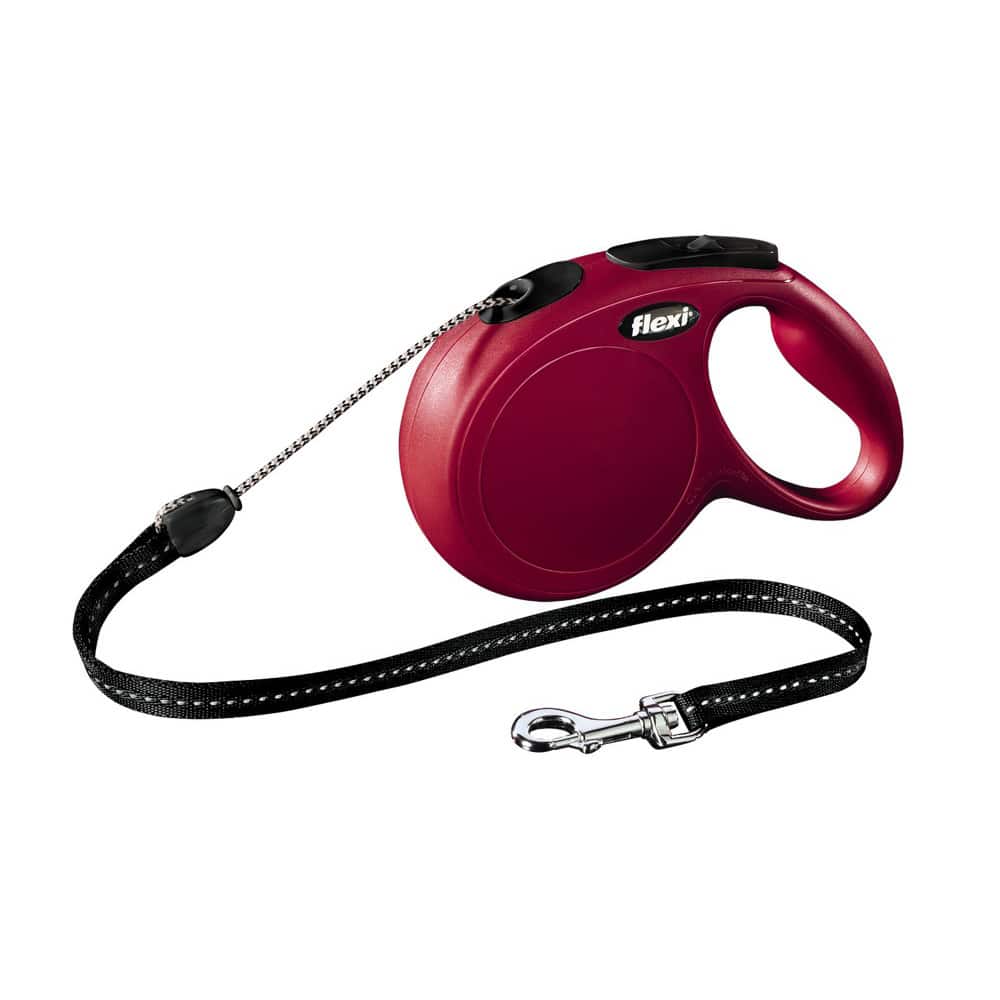 BEEZTEES Lesă retractabilă FLEXI NEW Classic Cord M red 8m