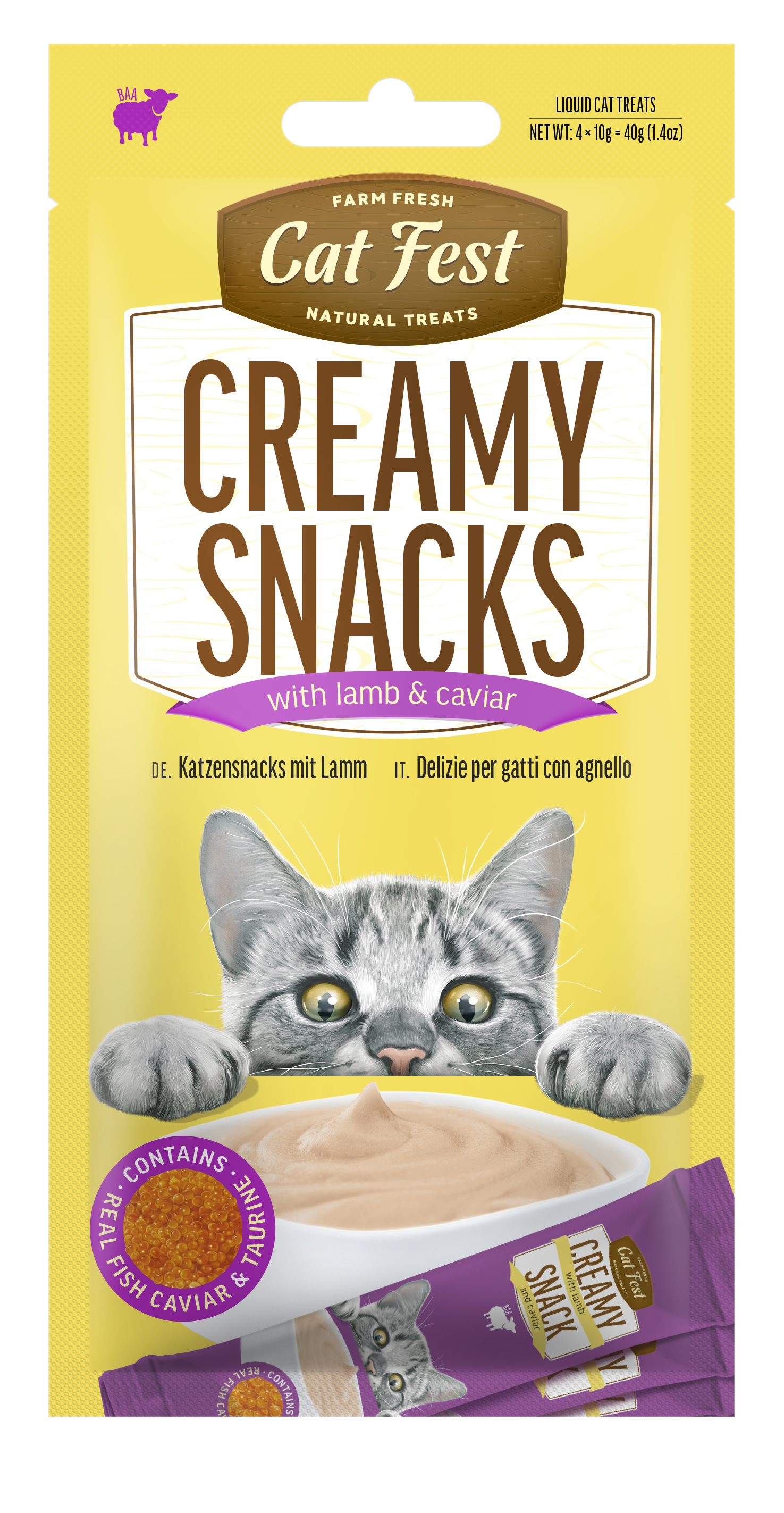 Cat Fest Creamy snacks with Lamb and Caviar