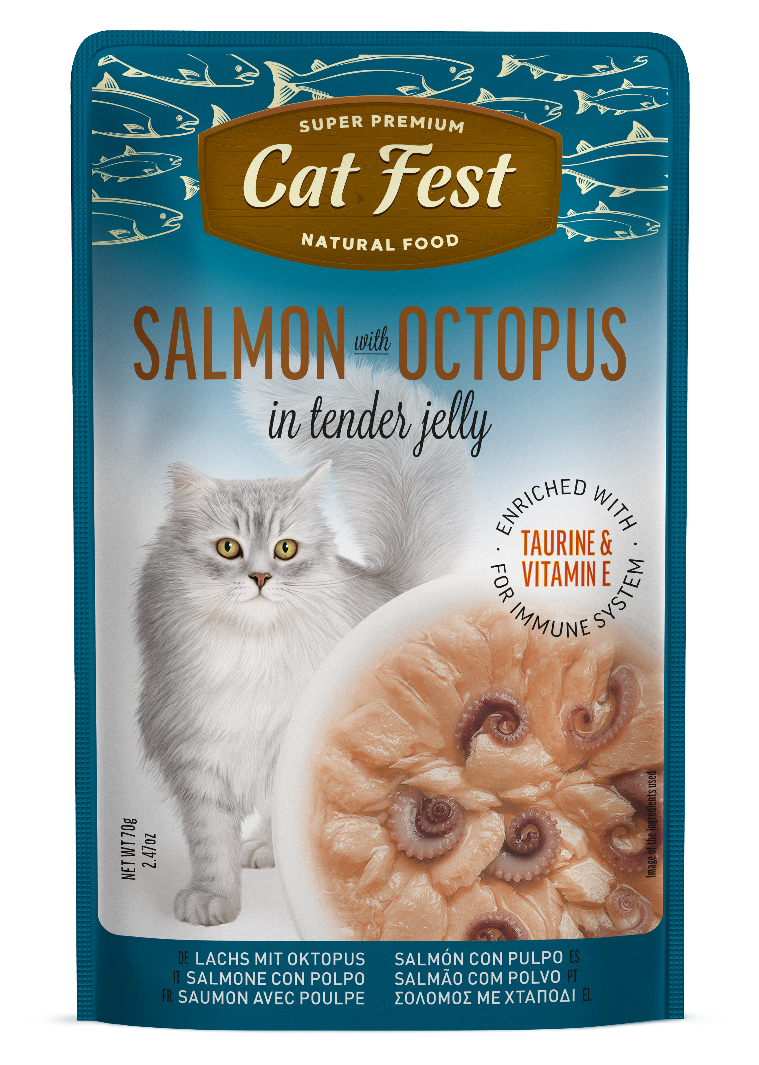 Plic Cat Fest cu somon și caracatiță