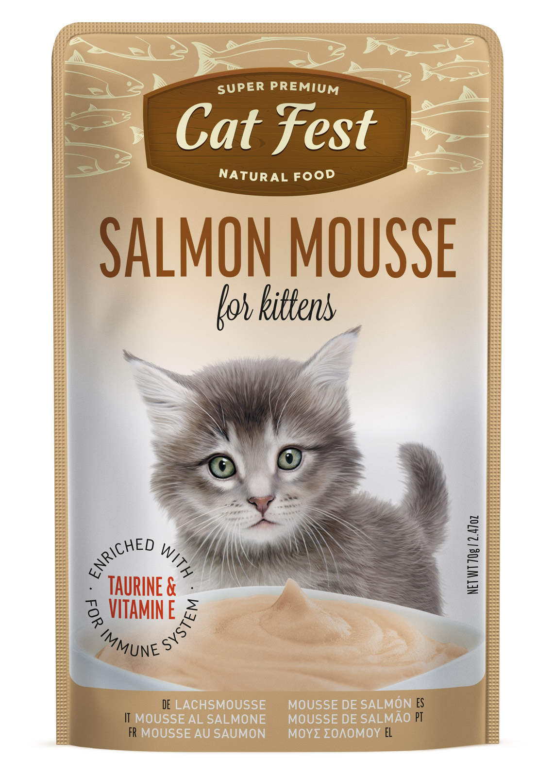 Mousse de somon Cat Fest Pouch pentru pisoi