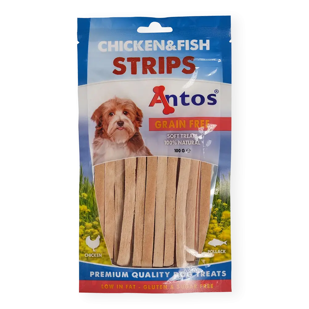 Antos Chicken & Fish Strips 100gr