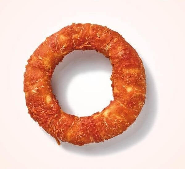 Antos Piele Neagră Albă + Inele de Pui 6,5″ 1 buc.