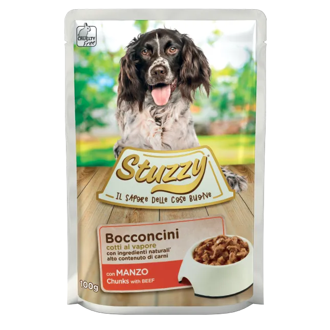 Cumpara  Hrană umedă pentru câini - STUZZY DOG CHUNKS Pouch Beef 100gr..