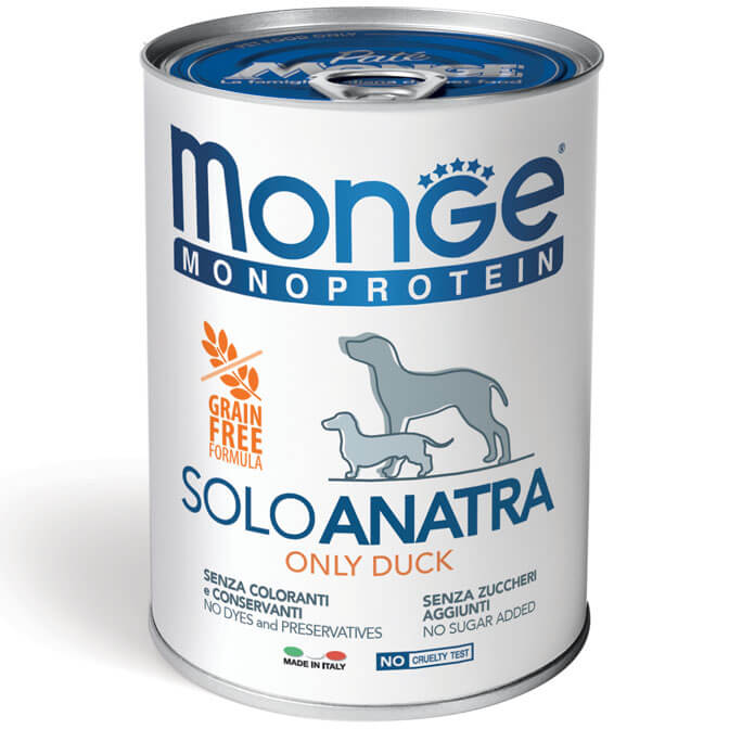 MONGE DOG SOLO Pate 100% Duck 400g