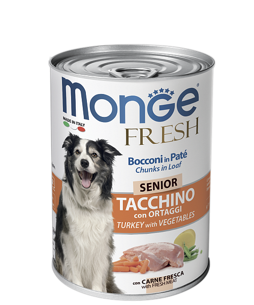 MONGE DOG FRESH SENIOR turkey / veget. 400gr.