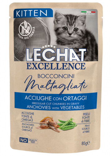 Cumpara  Pentru pisici - LECHAT EXCELLENCE POUCH CHUNKIES KITTEN Ancho..