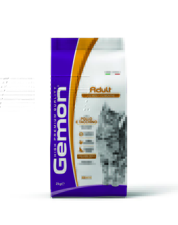 GEMON HRANĂ USCATĂ COMPLETĂ PENTRU PISICI ADULTE, Pui/Curcan, 7 kg