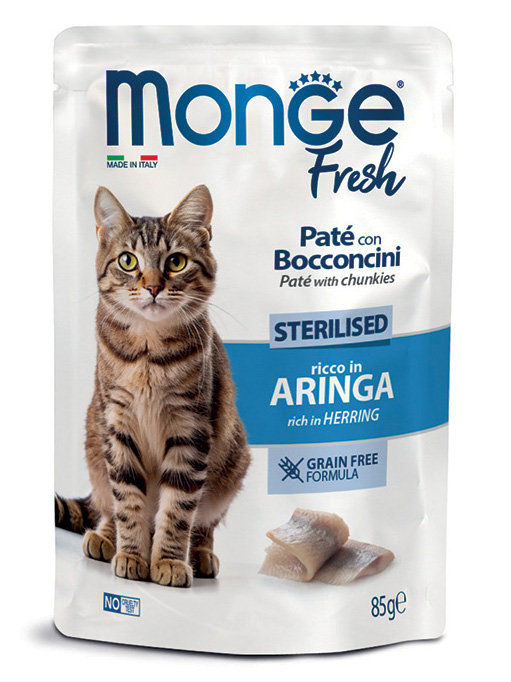MONGE Fresh Sterilised Paté with Chunkies rich in Herring