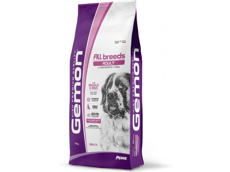 GEMON DRY DOG ALL BREED ADULT PORK/RICE 15kg