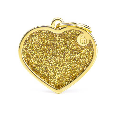 Medalion CUORE L GLITTER ORO SHINE
