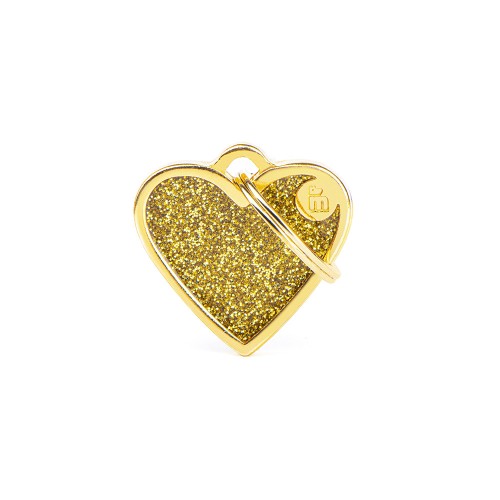Медальон SMALL HEART GLITTER GOLD