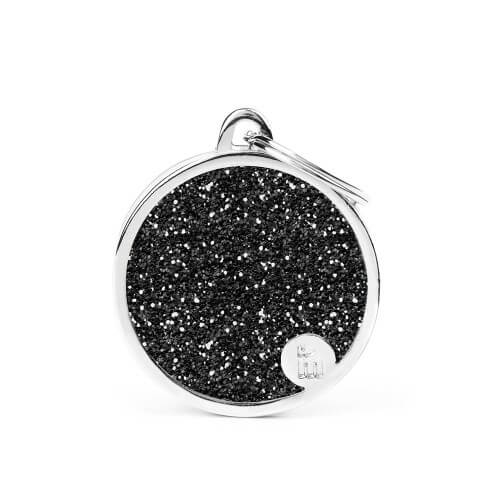 Medalion BIG CIRCLE GLITTER BLACK..