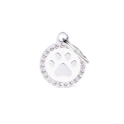 Медальон SMALL WHITE CIRCLE PAW GLAM