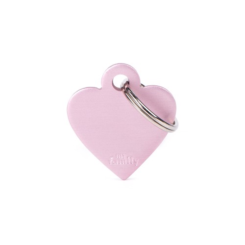 Medalion SMALL HEART ALUMINUM PINK