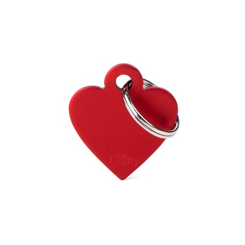 Medalion SMALL HEART ALUMINUM RED