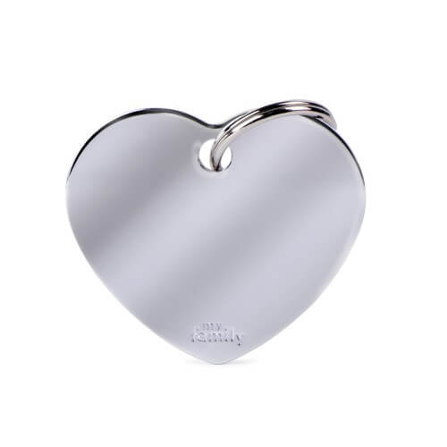 Cumpara  Pentru câini - Medalion BIG HEART CHROME PLATED BRASS..