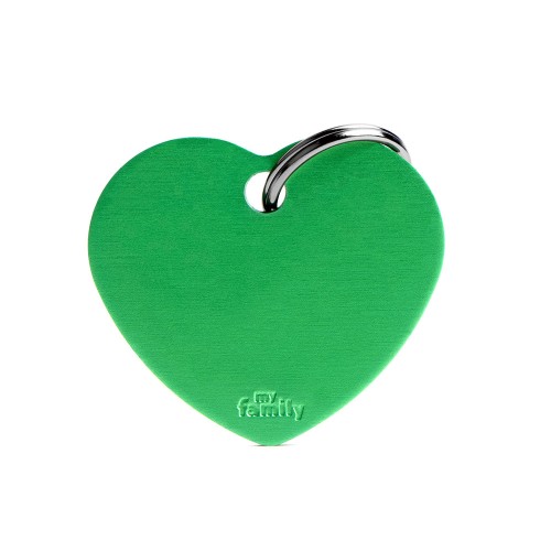 Medalion BIG HEART ALUMINUM GREEN